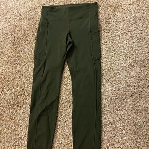 Army green Lululemon leggings